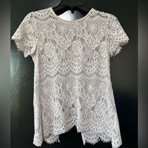 Maurices Floral Lace Blouse - Cream